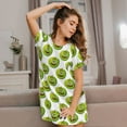 thumbnail image 3 of Naloa Happy Fruit Print Women Nightgowns,Womens Loungewear,Short Sleeve Sleepwear,Comfy Ladies Nightdress, 3 of 6