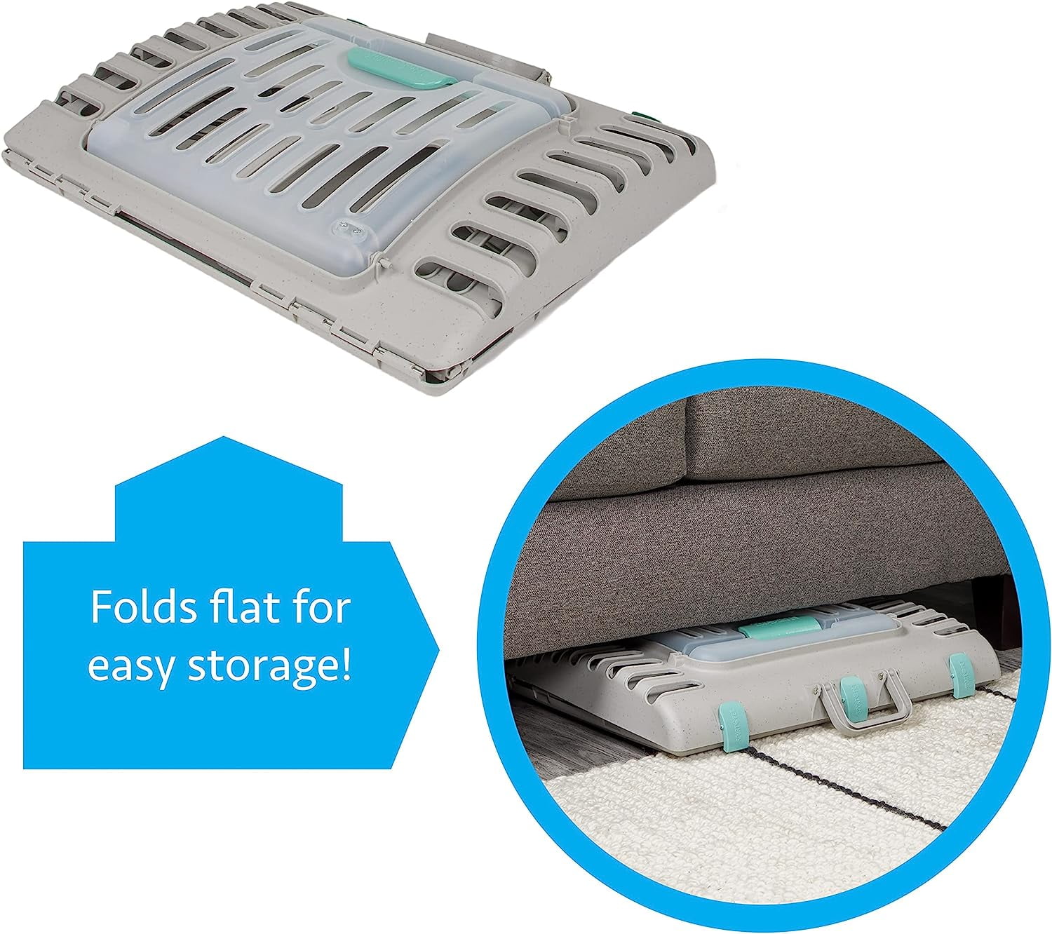SportPet Extra Large Durable Plastic Collapsible Cat Carrier with Water-Resistant Cat Bed