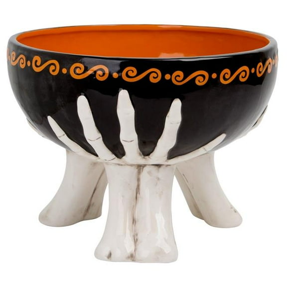 Home Essentials & Beyond 44503 9.25 in. Skeleton Hands Footed Ceramic Bowl for Unisex
