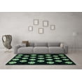 thumbnail image 3 of Ahgly Company Indoor Square Abstract Turquoise Blue Modern Area Rugs, 7' Square, 3 of 4