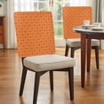thumbnail image 4 of White Diamond Lattice Chair Back Covers Set of 8, Orange Blue Retro Plaid Texture Stretch Dining Chair Back Slipcovers Removable Seat Cover for Kitchen Restaurant Hotel Cafe, 4 of 9