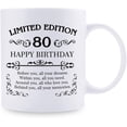 thumbnail image 2 of 80th Birthday Gifts for Women Men - 11 oz Coffee Mug - 80 Year Old Present Ideas for Mom, Dad, Wife, Husband, Son, Daughter, Friend, Colleague, Coworker (80th Birthday Gift), 2 of 6