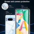 thumbnail image 4 of LAICAIW for Google Pixel 7a Case with Tempered Glass Screen Protector, Pixel 7a Case Transparent Rugged Tough Shockproof Bumper Case Cover for Google Pixel 7a 5G, 6.1inch, Crystal Clear, 4 of 7
