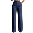 thumbnail image 2 of Tumotour Business Pant for Women Button High Waisted Wide-Leg Pants Office Work Trousers with Pocket Dress Pants, 2 of 10