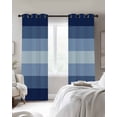 thumbnail image 2 of Blackout Curtains for Bedroom, Navy Blue Ombre Room Darkening Window Drapes for Living Room, Gradient Navy Blue Woods Farmhouse Thermal Insulated Grommet Curtains, 42x45 inch, 2 Panels, 2 of 9