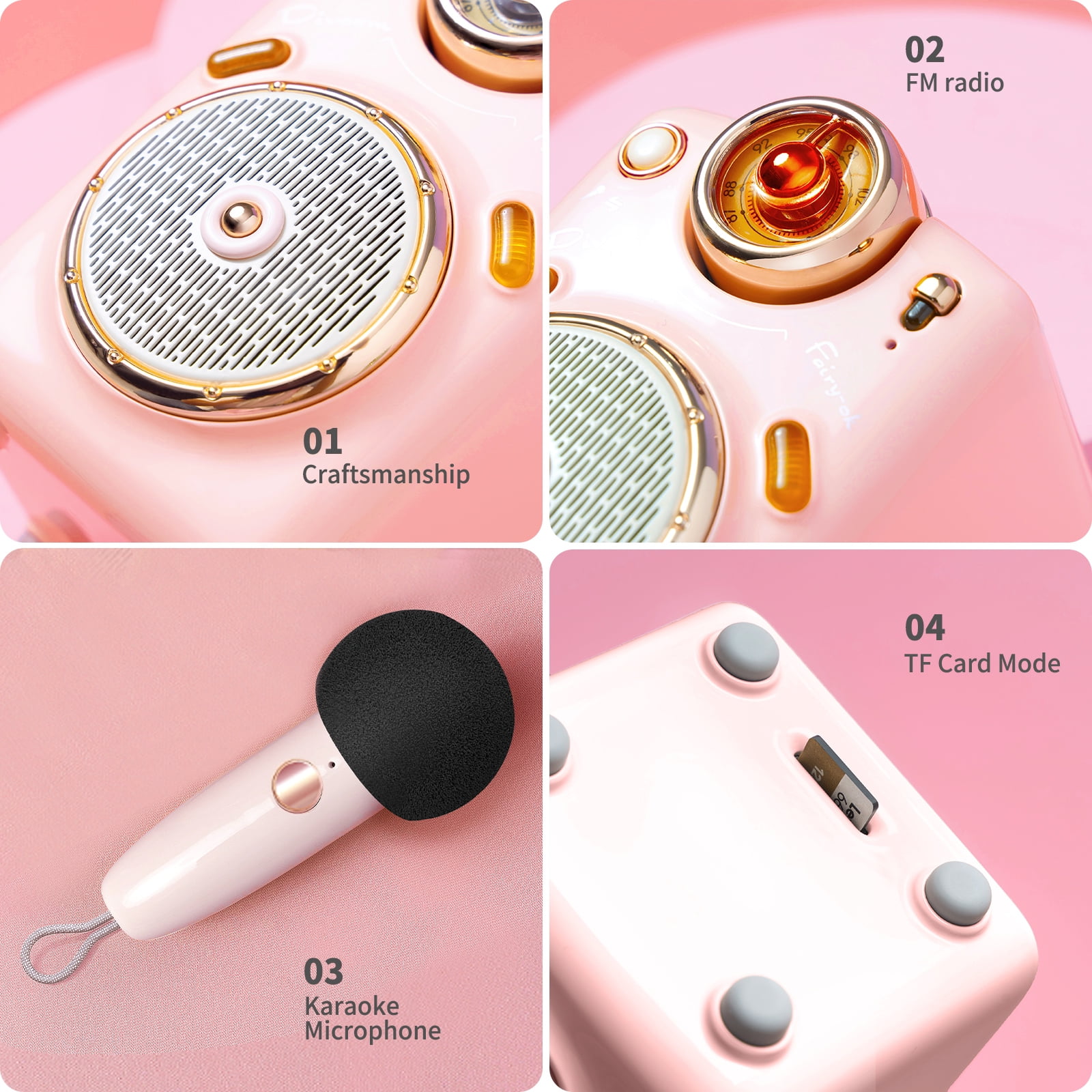 Divoom Fairy-OK Wireless Portable Karaoke Microphone Bluetooth Speaker, Green