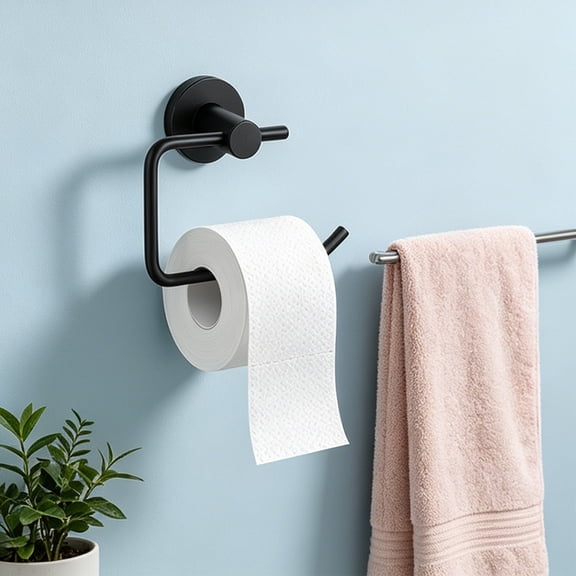 Wall Mount Toilet Paper Holder, Stainless Steel Bathroom Tissue Rack with Open End for Easy Roll Replacement, Space Saving Storage for Residential Apartment and Hotel Washroom