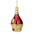 thumbnail image 2 of 5" Red and Gold Chianti Wine Bottle Glass Christmas Ornament, 2 of 2