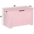 thumbnail image 2 of HYYOP Storage Chest, 30 inches Chest Box Organizer with 2 Safety Hinges, Wooden Entryway Storage Bench, Pink, 2 of 8