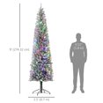 thumbnail image 3 of HOMCOM 9ft Pencil Artificial Christmas Tree w/ Remote, Flocked Xmas Tree, 3 of 10