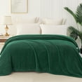 thumbnail image 3 of Whale Flotilla Queen Size Fuzzy Fleece Blanket, 90"x90" Fluffy Warm Soft Jacquard Bed Blankets for Fall Winter, Lightweight and Cozy, Deep Green, 3 of 11