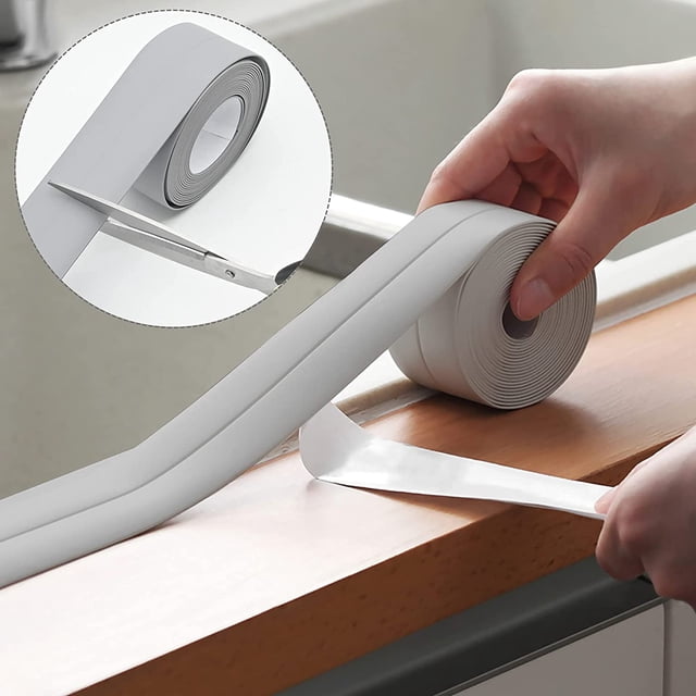 Rollos de Adhesivo para Juntas de Cocina y Baño ZHAOCHENG Grosor 3,8 cm Largo 3,2 m Gris