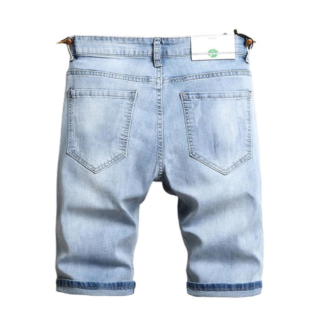 Hombres Impreso Pantalones cortos de mezclilla desgastados Casual Verano Ripped Hippie Jeans Half Pants