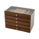 thumbnail image 1 of Joyero de madera con forro suave, apilable, de escritorio, multicapa, multiusos, transparente 5 capas, 1 of 9