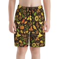 thumbnail image 2 of Cauagu Autumn Plants Maple Tree Vintage Print Swim Trunks for Men,Youth Boys Swim Shorts Compression Liner Beach Shorts Boys' Swimming Shorts 7-20 Years Bathing Suit-Medium, 2 of 5