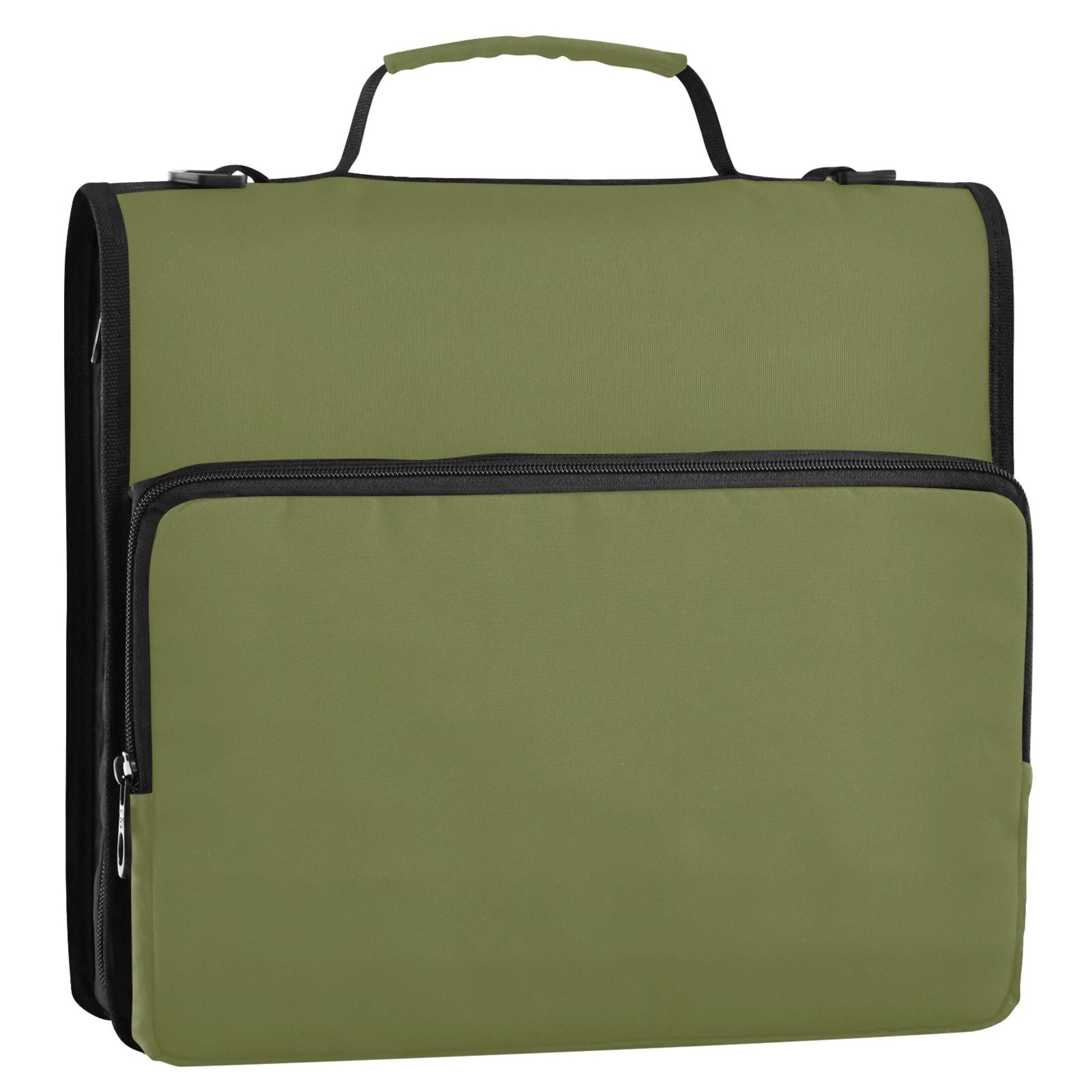 ALAZA Zipper Binder Grass Green 3 Ring Trapper Keeper File Folder Organizer Bag