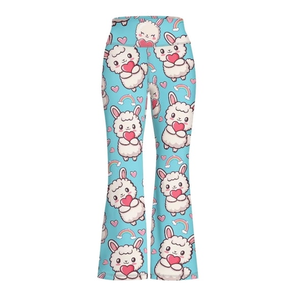 shoper Girls Flare Leggings Cute Bell Bottoms for Girls Wide Leg Sweatpants for 5-14 T Blue