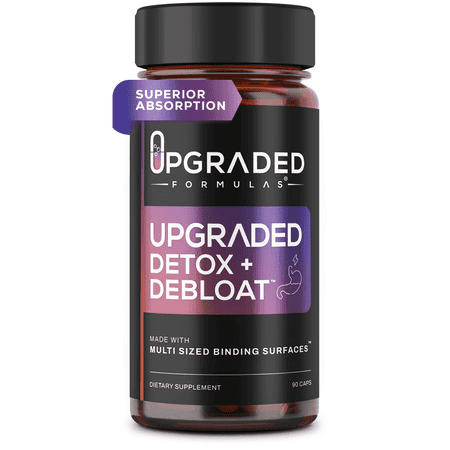 Upgraded Formulas Detox + Debloat Capsules with Activated Charcoal & Carbon - 90 Capsules