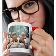 thumbnail image 2 of 3drose, a Pair of Smiling Gingerbread Men on a Table in Powdery Snow., 15oz Two-tone Red Mug, 2 of 6