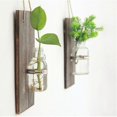 thumbnail image 3 of Wall Hanging Flower Pot Creative Vintage Old Wooden Board Glass Hydroponic Vase Transparent Test Tube Flower Bottle Home Decor with Hemp Rope, 3 of 4