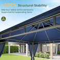 thumbnail image 4 of Dateyes 10x10 FT Outdoor Gazebo with Double Roof, Heavy-Duty Metal Frame Canopy for Patio, Garden, Deck and Backyard (Blue), 4 of 9
