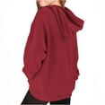 thumbnail image 6 of Kids Soft Solid Pullover Hoodie, Long Sleeve Basic Hooded Sweatshirt with Kangaroo Pocket Casual Fall Daily Wear Red 13-14 Years, 6 of 9