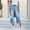 c01Light Blue, variant on LNWUY Denim Capris Pants for Women Casual Baggy Drawstring Wide Leg Capri Jeans Comfy Elastic Waist Pocket Jean Pants White XXL
