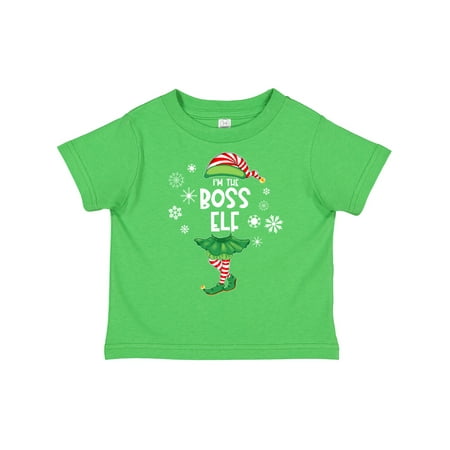 

Inktastic Funny Christmas I m the Boss Elf with Shoes and Hat Gift Toddler Boy or Toddler Girl T-Shirt