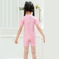 thumbnail image 6 of Rggeeun Baby Girls One-Piece Cartoon Print Short Sleeve Crew Neck Back Zipper Knit Slim Fit Elastic with Matching Hat for Summer Water Activities Lovely Swimsuit,Pink,10-12 Years, 6 of 6