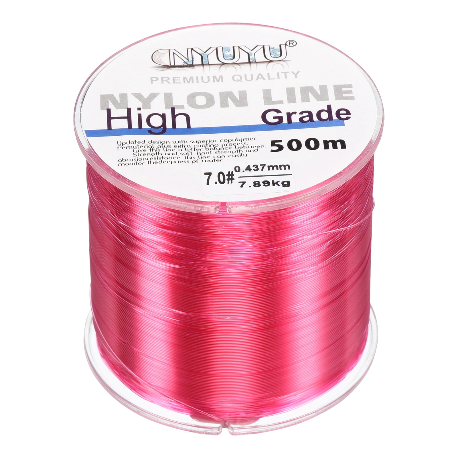 Uxcell 547Yard 17Lb Fluorocarbon Coated Monofilament Nylon Fishing Line Fuchsia