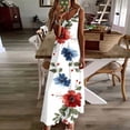 thumbnail image 2 of MaFYtyTPR Women Summer Casual Dress Plus Size Ladies Fashion Printed Round Neck Loose Suspender Sleeveless Maxi Dresses A-White S, 2 of 5
