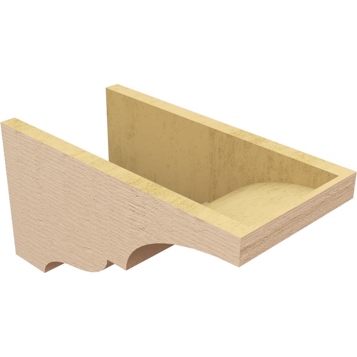 9"W x 18"D x 9"H Wide Asheboro Rough Cedar Woodgrain TimberThane Corbel, Primed Tan