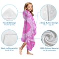 thumbnail image 7 of Pink Tie Dye Lotus Pattern Hooded Bath Towel，60"x35" for Ages 3 To 12 Kids, Quick Dry Lightweight Soft Microfiber Hood Beach Towel Cover Up for Kids, 7 of 7