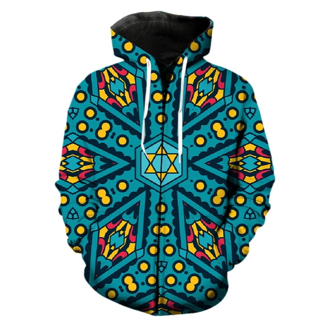 Sudadera con capucha estilo nacional retro para hombre, estilo hip hop, con cremallera, estampado 3D, unisex, divertida y de gran tamaño, con capucha.