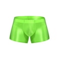 thumbnail image 4 of DPOIS Men's Oil Shiny Glossy Shorts Swimwear Sport Fitness Gym Bottoms Fluorescent Green L, 4 of 6