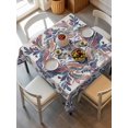 thumbnail image 6 of Boho Navy Blue Table Cloth, Vintage Southwestern Geometric Art Waterproof Tablecloth for Square Tables, Reusable Washable Fabric Table Cover for Restaurant Kitchen Dining Tables 54"x54", 6 of 6