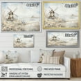 thumbnail image 4 of Designart "Nostalgic Winter Windmill Retreat" Architecture Framed Wall Art - Industrial White Wind Turbines Entryway Framed Wall Art Print, 4 of 6