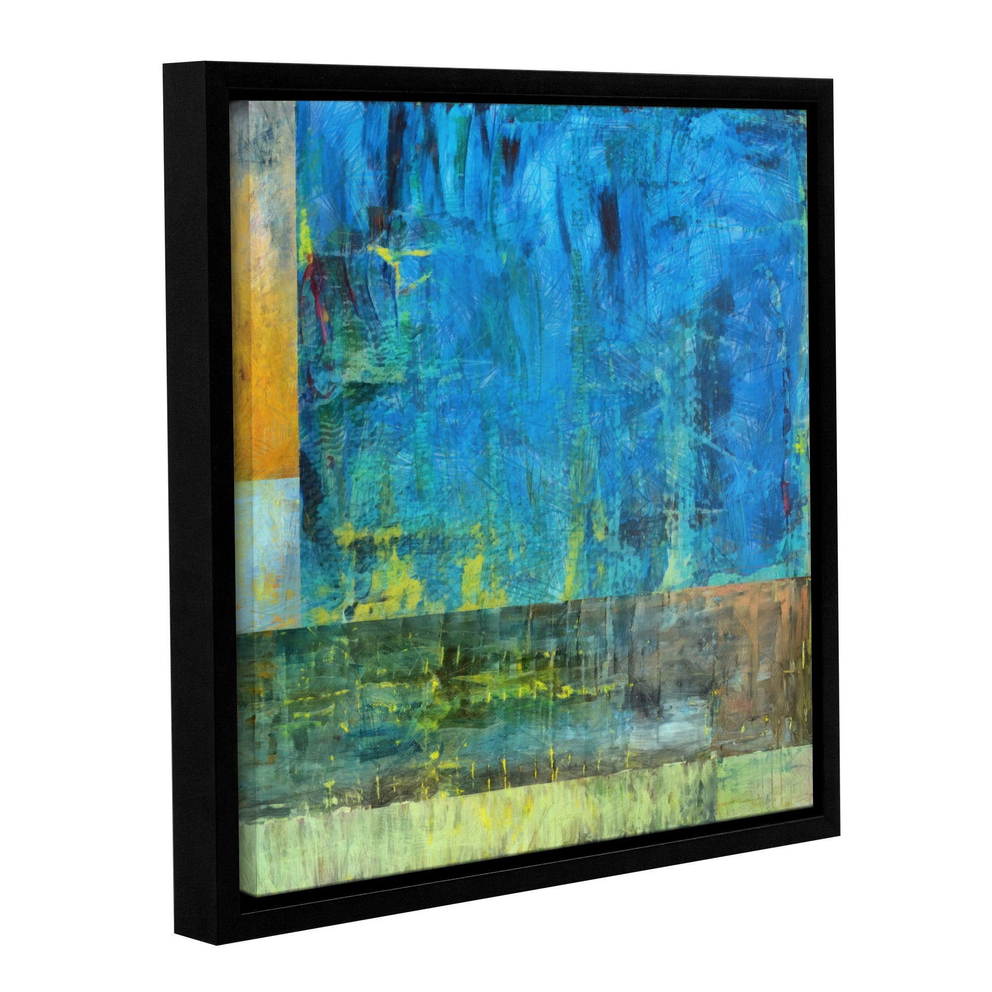 ArtWall Kevin Calkins "Essence of Blue" Gallery-Wrapped Floater-Framed Canvas