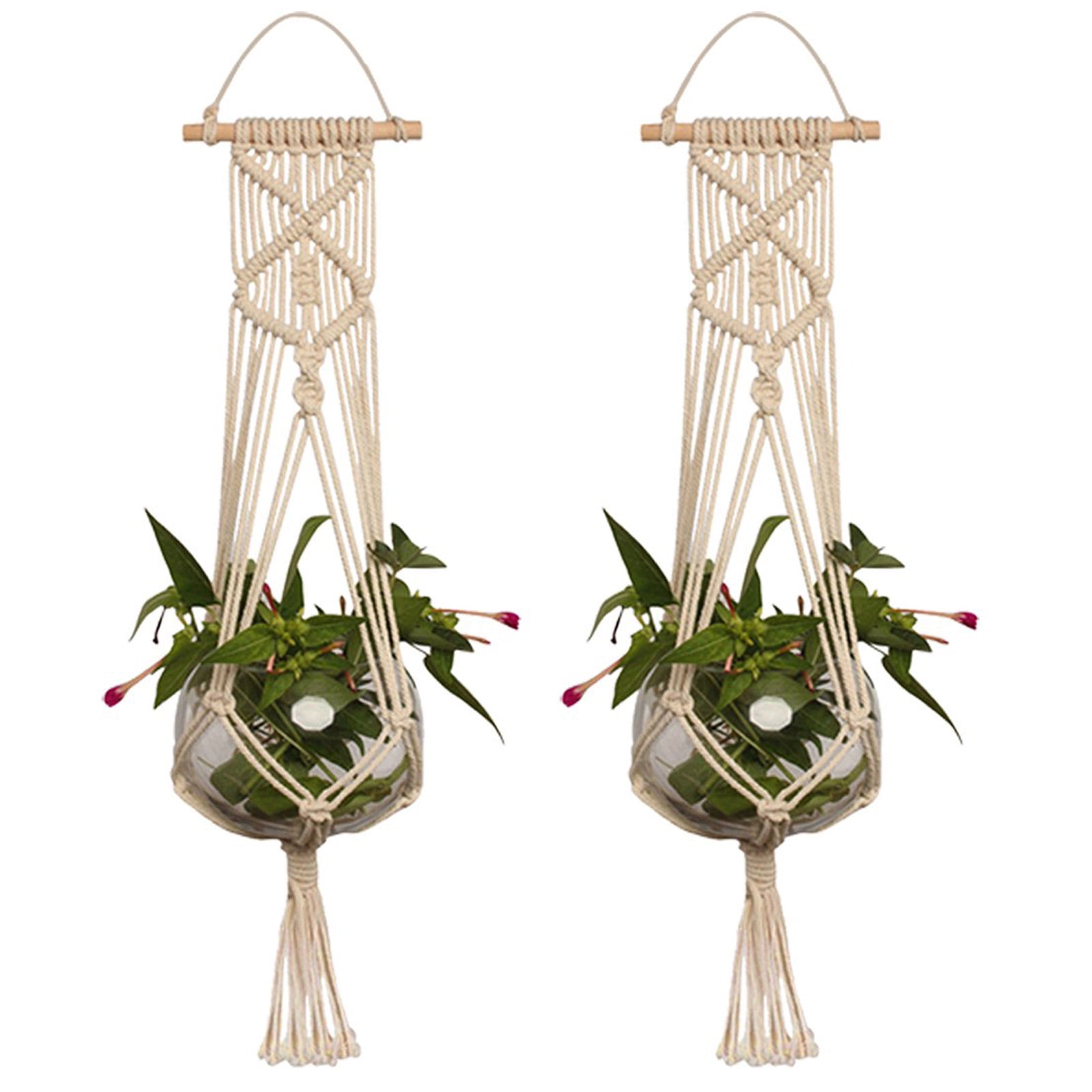 Handcrafted Braided Natural Jute Macrame Plant Hanger Pot Holders Hanging Basket 