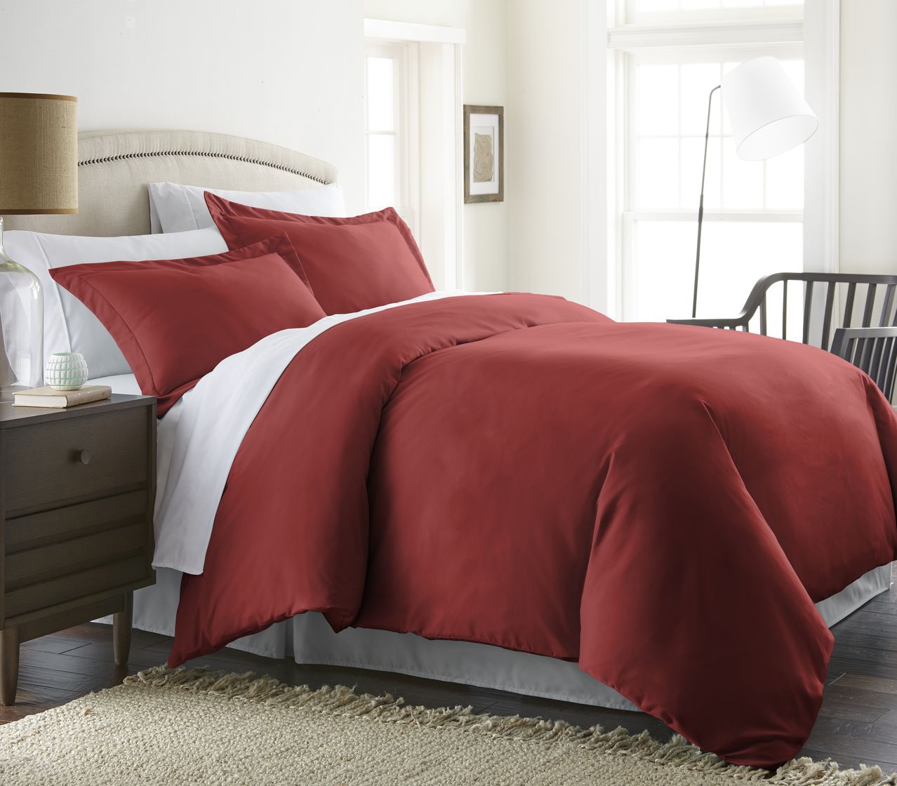 Burgundy 3 Piece Duvet Cover Set King/California King, by Simply Soft