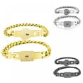 thumbnail image 1 of Couple Bracelet Lock Bracelet Key Bracelet Concentric Interlock Key Bracelet Unisex Bracelet Jewelry Set Valentine's Day Birthday, Wedding, Anniversary Gift,3 Set, 1 of 7