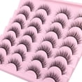 thumbnail image 2 of Wispy Lashes 12mm False Eyelashes Natural Look Short Faux Mink Eyelashes Wispies Ripple Strip Lashes Pack, 14 Pairs, 2 of 10