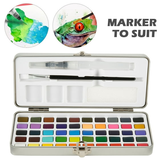 FUYGRCJ Watercolor Paint Set 50 Vivid Colors Professional Portable Solid Watercolor Pigment Kit for Artists Adults Kids Painting Enthusiasts