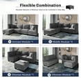 Walsunny Modular Sectional Sofa with Reversible Chaise,LShape Convertible Couch with 4 Seats