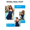 thumbnail image 4 of DOKOTOO Women's Swimdress Tummy Control One Piece Regular Swimsuits Push up Swimwear Suits Blue Swimwear, 4 of 7