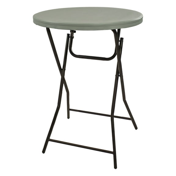 Sunnydaze 31.75" Round Folding Bar Dining Table, Gray