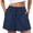 CNO43-Navy, variant on Women'S Elastic Waist Summer Lounge Shorts With Pockets Casual Linen Shorts Knot Front Eyelet Boho Casual Loose Shorts Beige 2XL