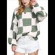 thumbnail image 3 of Suéter Holgado de Punto Acanalado con Cuello Redondo y Larga para Mujer, Moda de Otoño Verde XL, 3 of 9