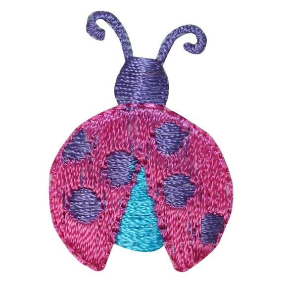 ID 1612A Lot of 2 Cute Ladybug Patch Tiny Garden Bug Insect Embroidered Iron On Applique