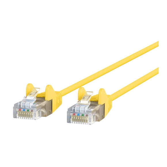 Belkin Slim - Patch cable - RJ-45 (M) to RJ-45 (M) - 12 ft - UTP - CAT 6 - molded, snagless - yellow